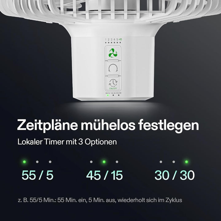VIVOSUN AeroWave E6 Gen2 Grow Ventilator Oszillierend Clip Ventilator Grow 150 mm, EC-Motor Smarte W