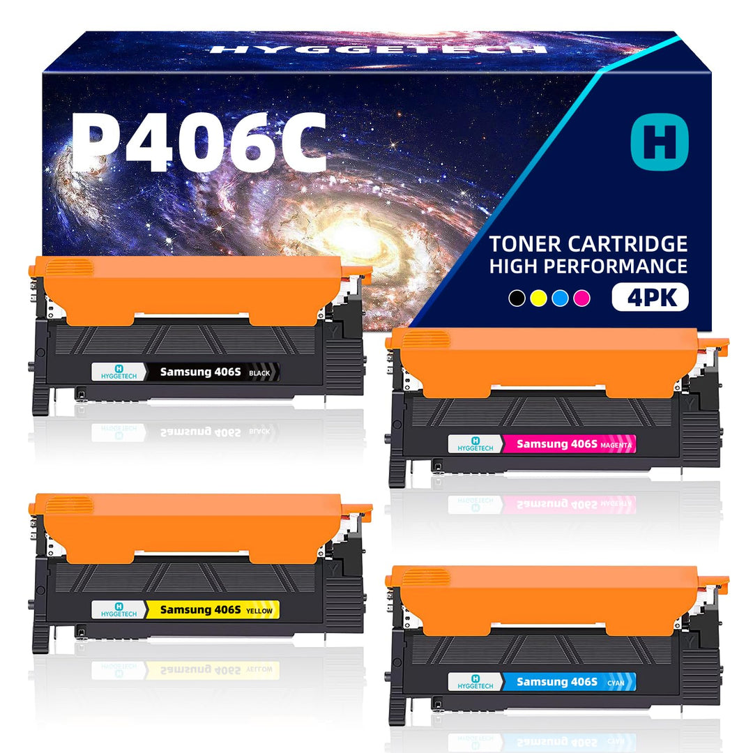 Hyggetech Compatible Toner Replacement for Samsung CLT-406S CLT-K406S CLT-P406C Toner for Samsung Xp