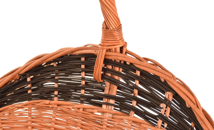 Weidenkorb für Kaminholz 62 x 42 cm – Handgefertigte Holz- & Dekokörbe mit Griff – Kamin Holzkorb Na