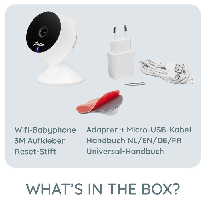 Alecto Smartbaby5 Babyphone mit Kamera - WLAN Babyphone mit Kamera - Gegensprechfunktion - Infrarot-