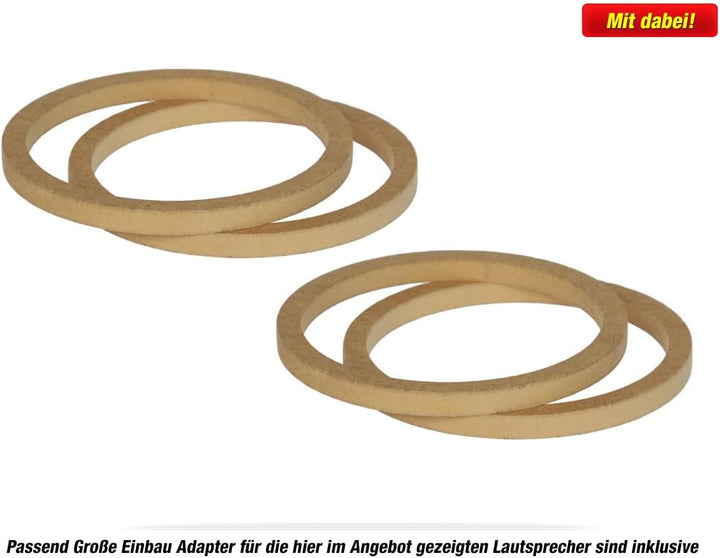 Mediadox Front/Heck 16,5cm/165mm Auto Lautsprecher/Boxen/Speaker Komplett-Set von Alpine kompatibel
