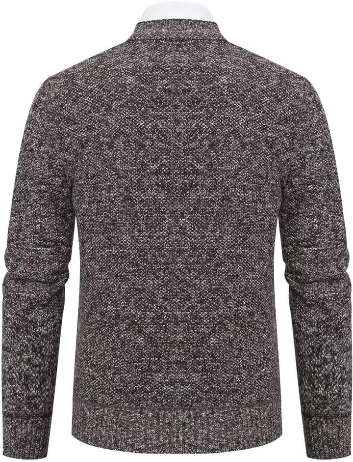 Strickjacke Herren Cardigan Pullover - Gestrickt Trachtenjacke Cardigan Herren Schwarz Grau mit Tasc