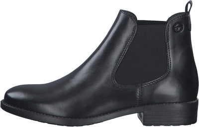 Tamaris Damen Ankle Boots, Frauen Stiefeletten 37 EU Black Leather, 37 EU Black Leather