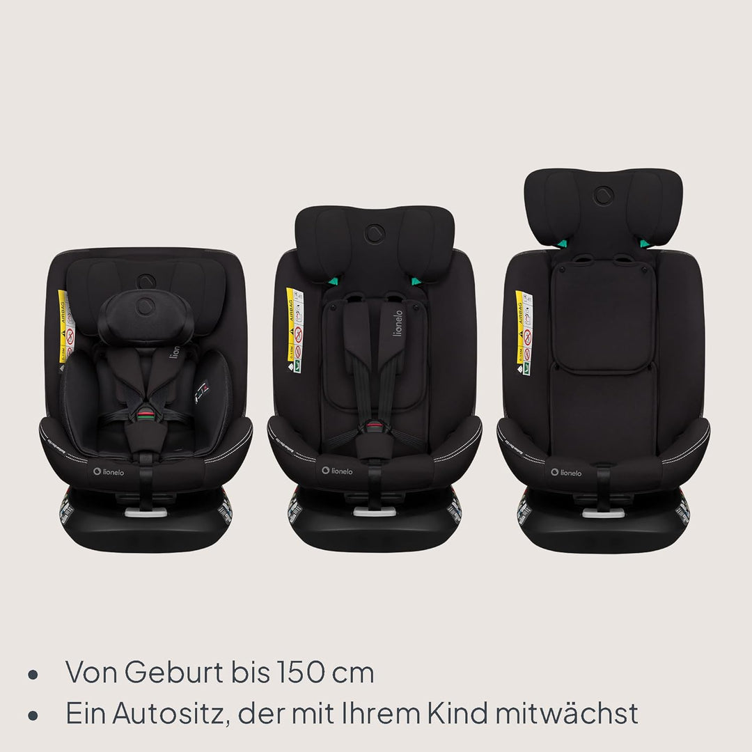 Lionelo Bastiaan i-Size One 360o drehbarer Autositz für Kinder von 40-150 cm, Montage in Fahrtrichtu