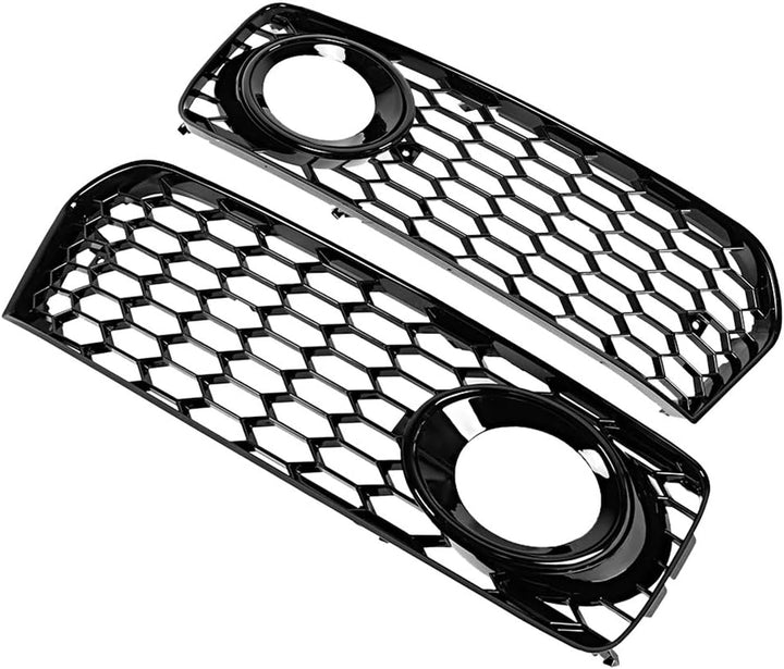 Qiilu Paar Nebelscheinwerfer Kühlergrill Modifikation Teile Passend für Audi A5 S-Line/S5 B8 RS5