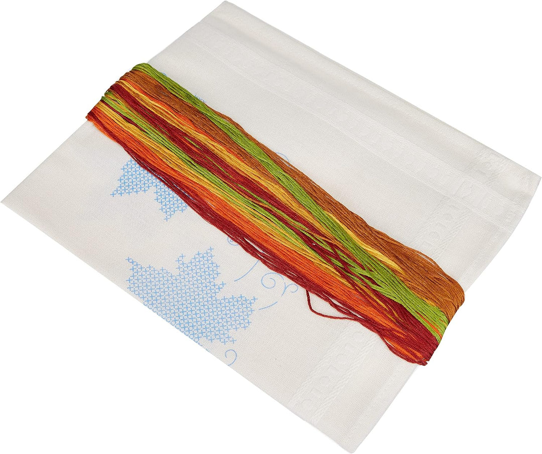 Vervaco Tischläufer Herbst Stickpackung/Läufer im vorgedruckten/vorgezeichneten Kreuzstich, Baumwoll