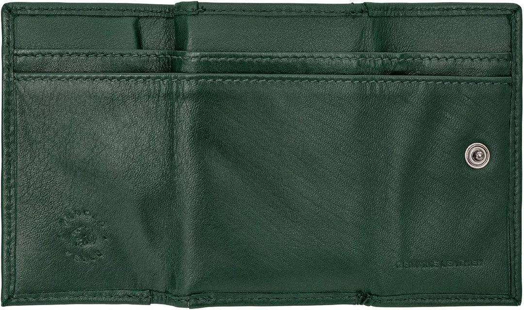 Nuvola Pelle Brieftasche klein für Herren aus weichem Leder mit Münzfach Banknotenfach Grün, Grün
