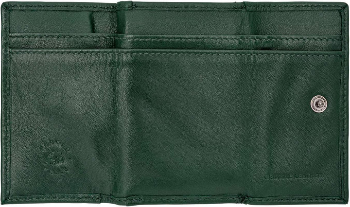 Nuvola Pelle Brieftasche klein für Herren aus weichem Leder mit Münzfach Banknotenfach Grün, Grün
