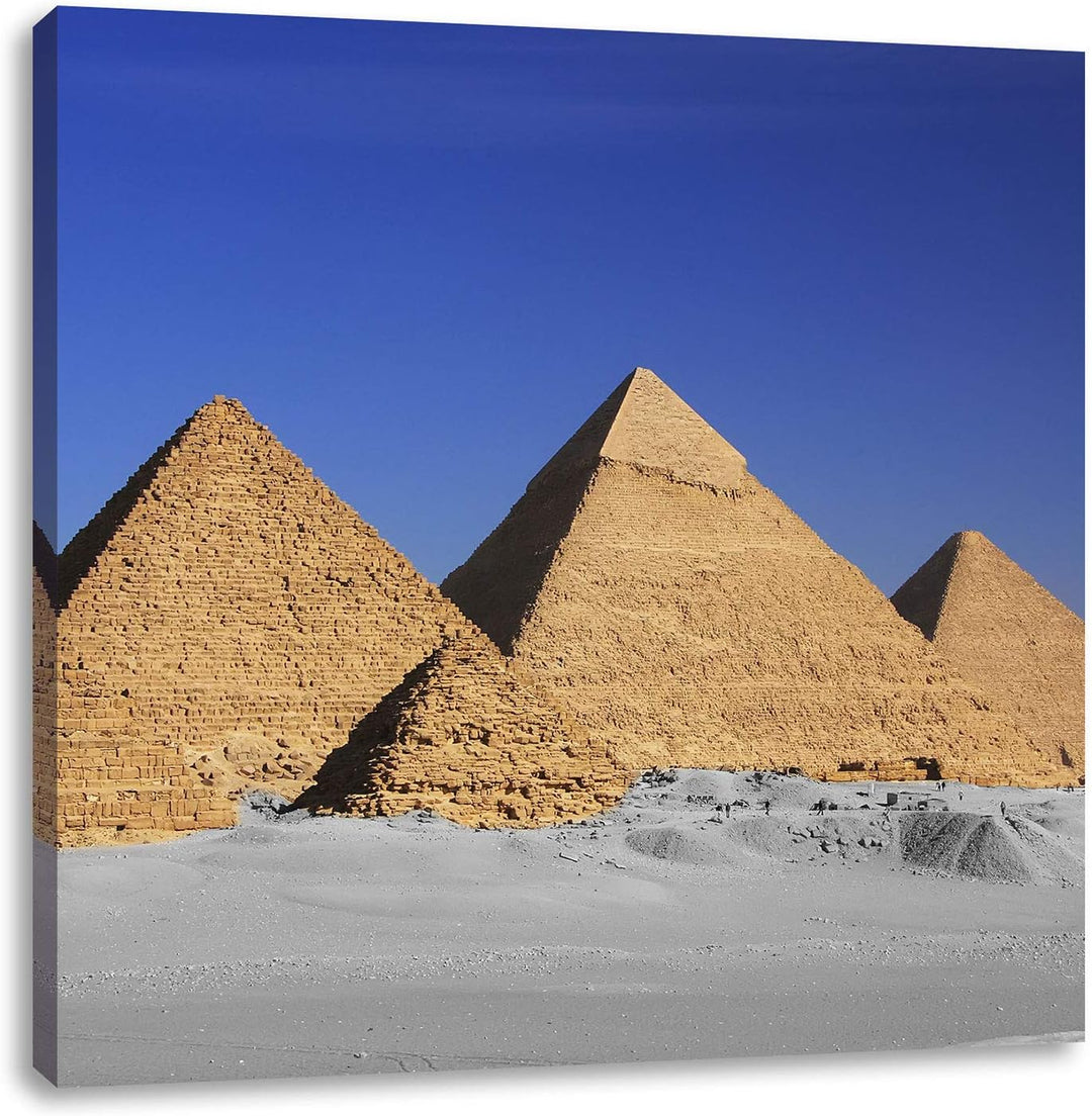 Pixxprint schöne Pyramiden von Gizeh als Leinwandbild/Grösse: 70x70 cm/Wandbild/Kunstdruck/fertig be