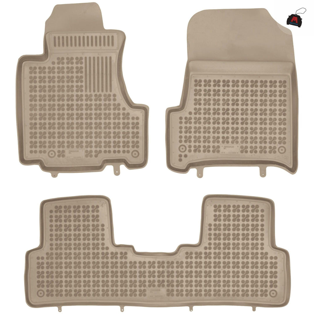 M MOTOS Beige Gummimatten Auto Fussmatte passt für Honda CR-V III 2006-2011 Verbessern Sie Ihren Rei