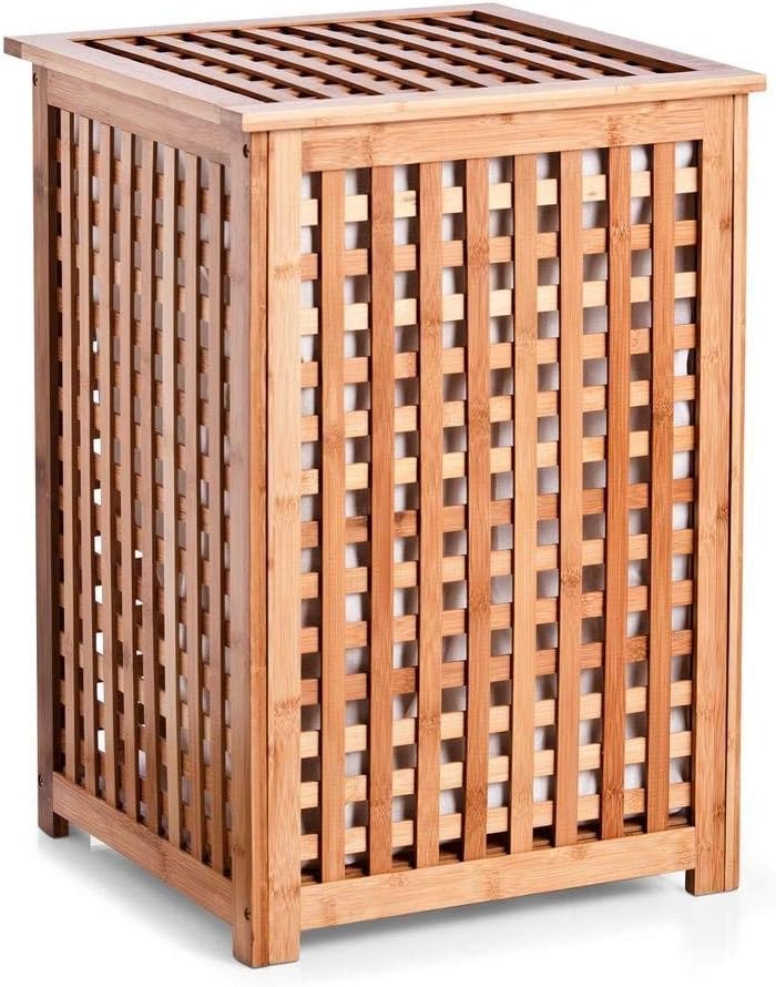 Zeller 13438 Wäschetruhe 40 x 40 x 58 cm, Bamboo