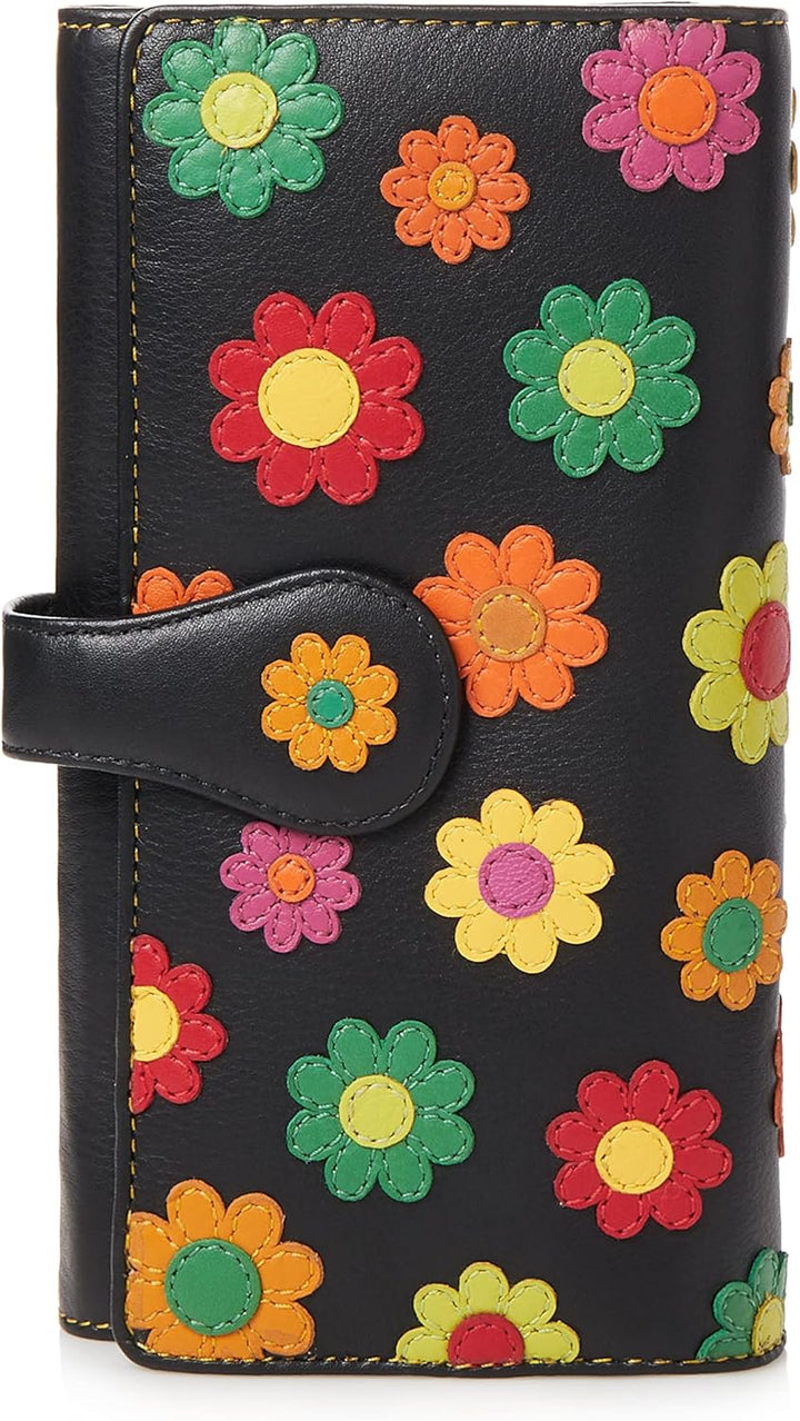 VISCONTI ® Geldbeutel Damen Leder RFID Schutz Portemonnaie Damen Geldbörse Bifold Mehrfarbig Portmon