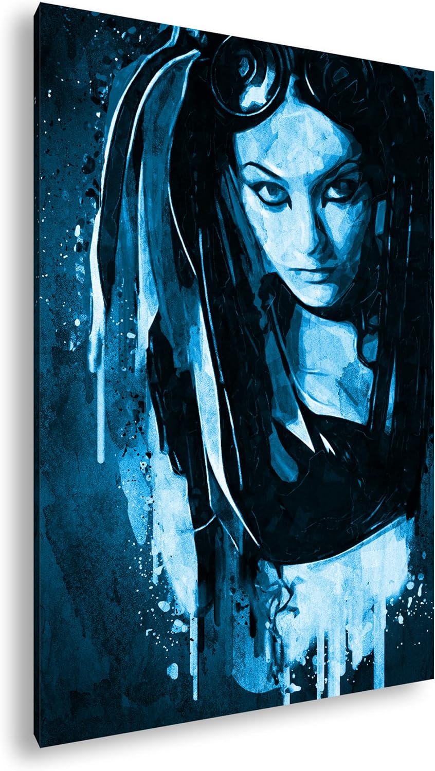 deyoli Gothic - Illustration Format: 80x60 Effekt: Monocrome Blau als Leinwandbild, Motiv fertig ger