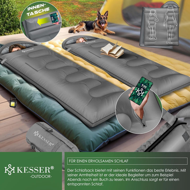 KESSER® Schlafsack Outdoor | Deckenschlafsack 3-4 Jahreszeiten | Camping-Sleeping-Bag für Erwachsene