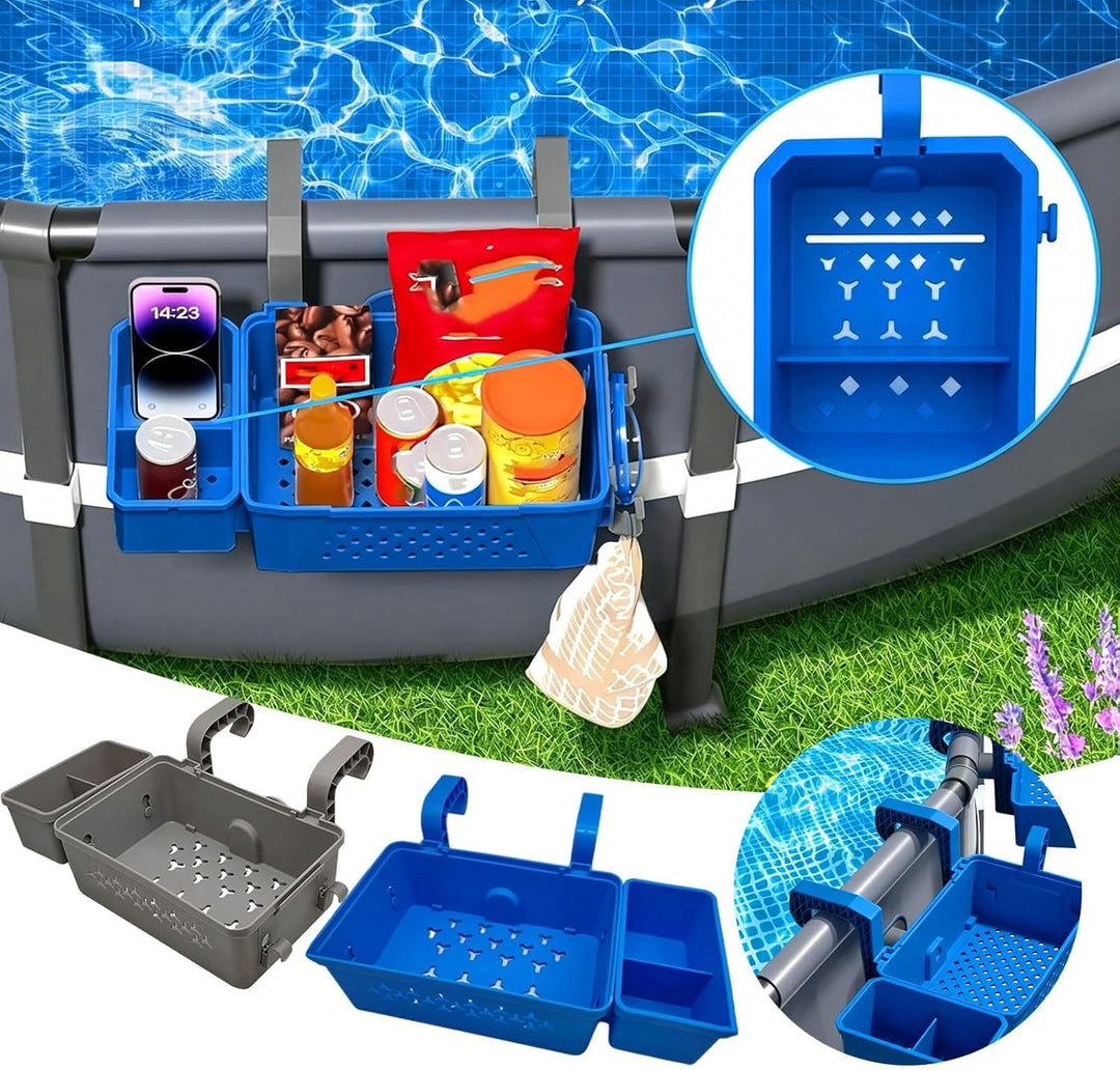 Pool Aufbewahrungskorb Set inklusive Kunststoff Pool Korb Pool Getränkehalter Hot Tub Zubehör Multif