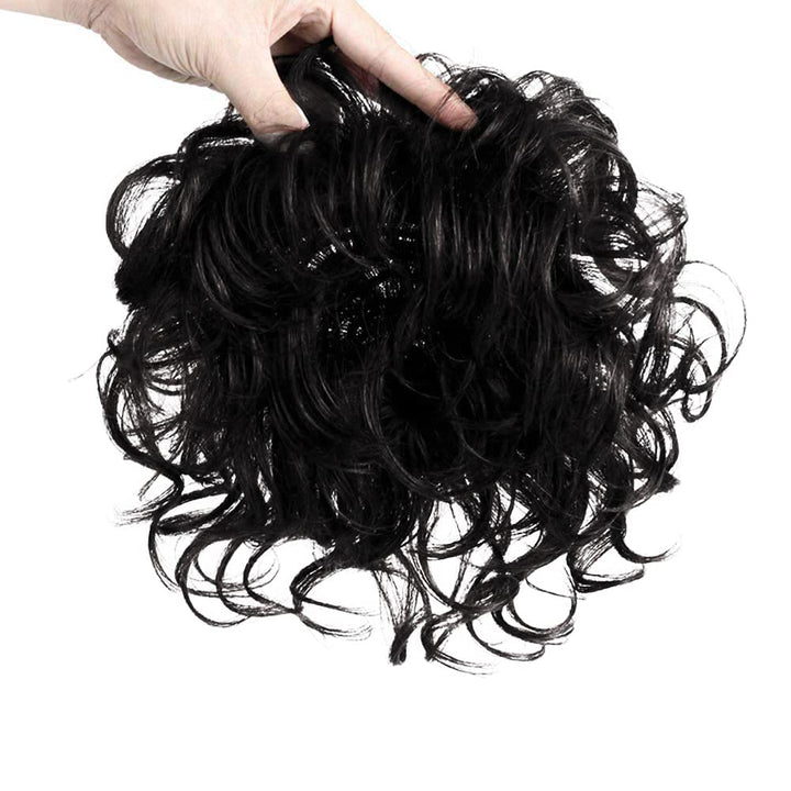 EREE HAIR Kurze, lockige Echthaar-Topper, 11,9 x 12,7 cm, Topper, Haarverlängerung, gewellt, Toupet,