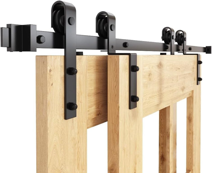 WINSOON 150CM einläufige Bypass-Schiebetürschiene, Doppeltür-Kit, robuste Schiebetür, einbahnig, ant