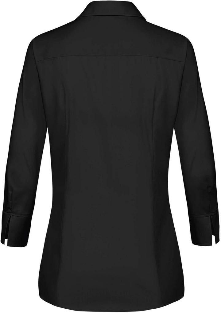 Greiff Corporate Bluse Basic Damen 3/4 Kent Regular-Fit 32 Schwarz, 32 Schwarz