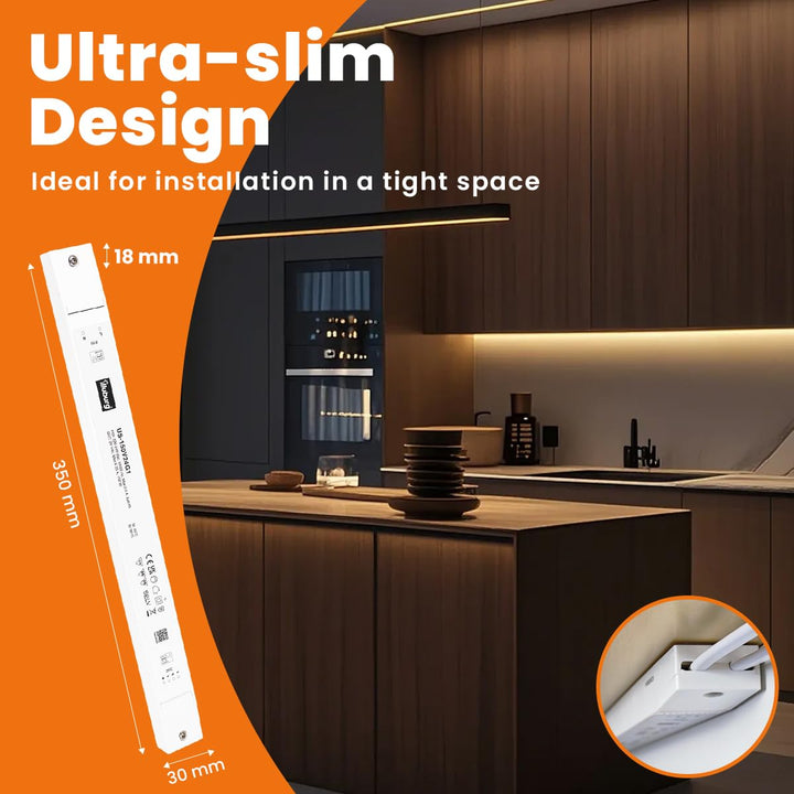 illuburg LED Trafo 24V 150W Slim Flackerfrei Geräuschlos für G4 GU5,3 LED Streifen Möbel Verdeckte M