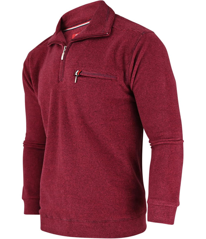 Soltice Herren Langarm Sweatshirt mit Brusttasche, Gestreifter Strickpullover mit Kragen, Meliert, W