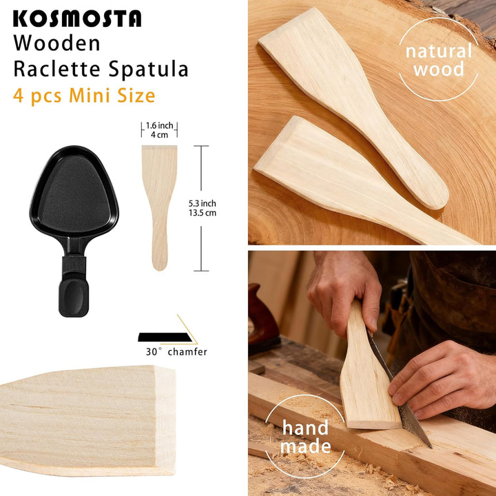 Kosmosta Pfännchen Mini 4 Stücke Antihaftbeschichtet Grill Pfännchen Dreieck Mini Raclette Grill mit