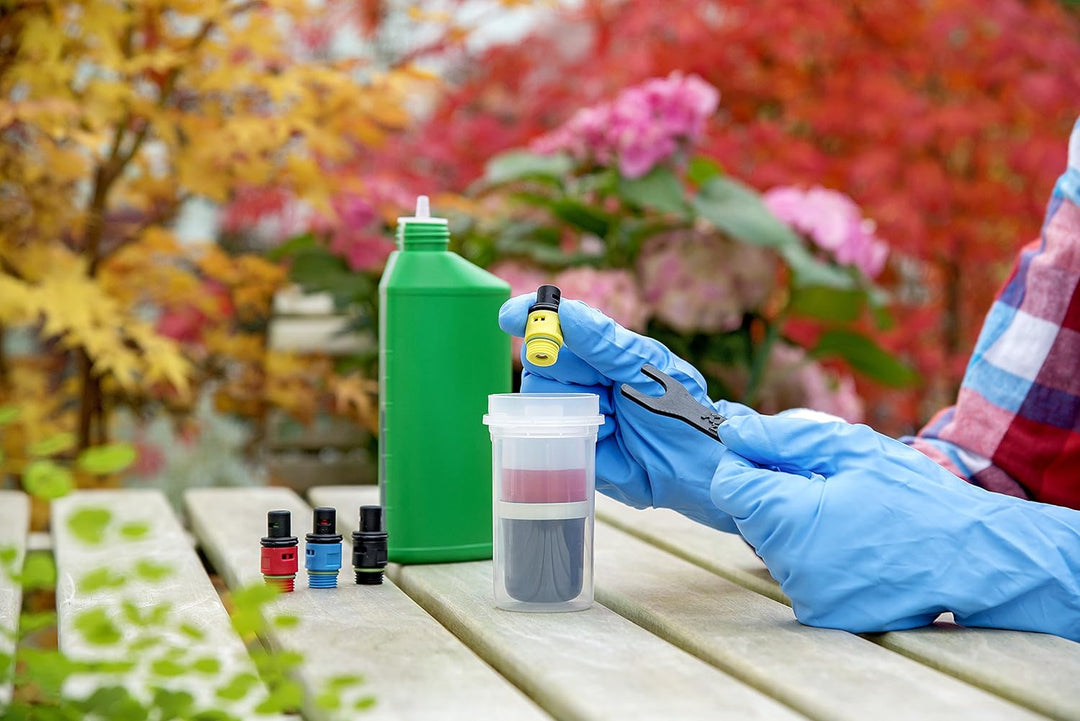 GLORIA Drucksprühgerät 5L Set, inkl. 0,5m Messing Verlängerung, Primex 5 u. Profi Mischeinheit Druck