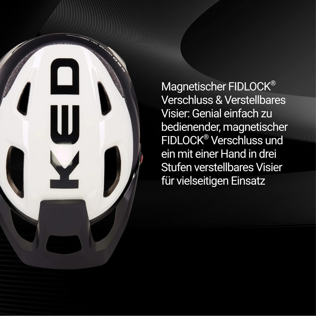 KED Pector ME1 MTB Fahrrad Helm schwarz/weiss 2023 L (58-61 cm), L (58-61 cm)