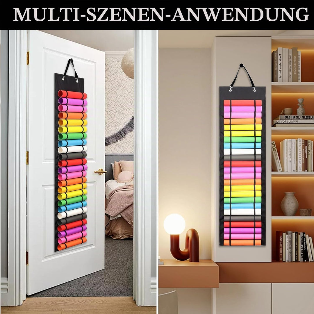 Vinyl-Rollenhalter, mit 24 Fächern und 23 Taschen, Doppelseitige Vinyl Rollen Aufbewahrungs mit Hake