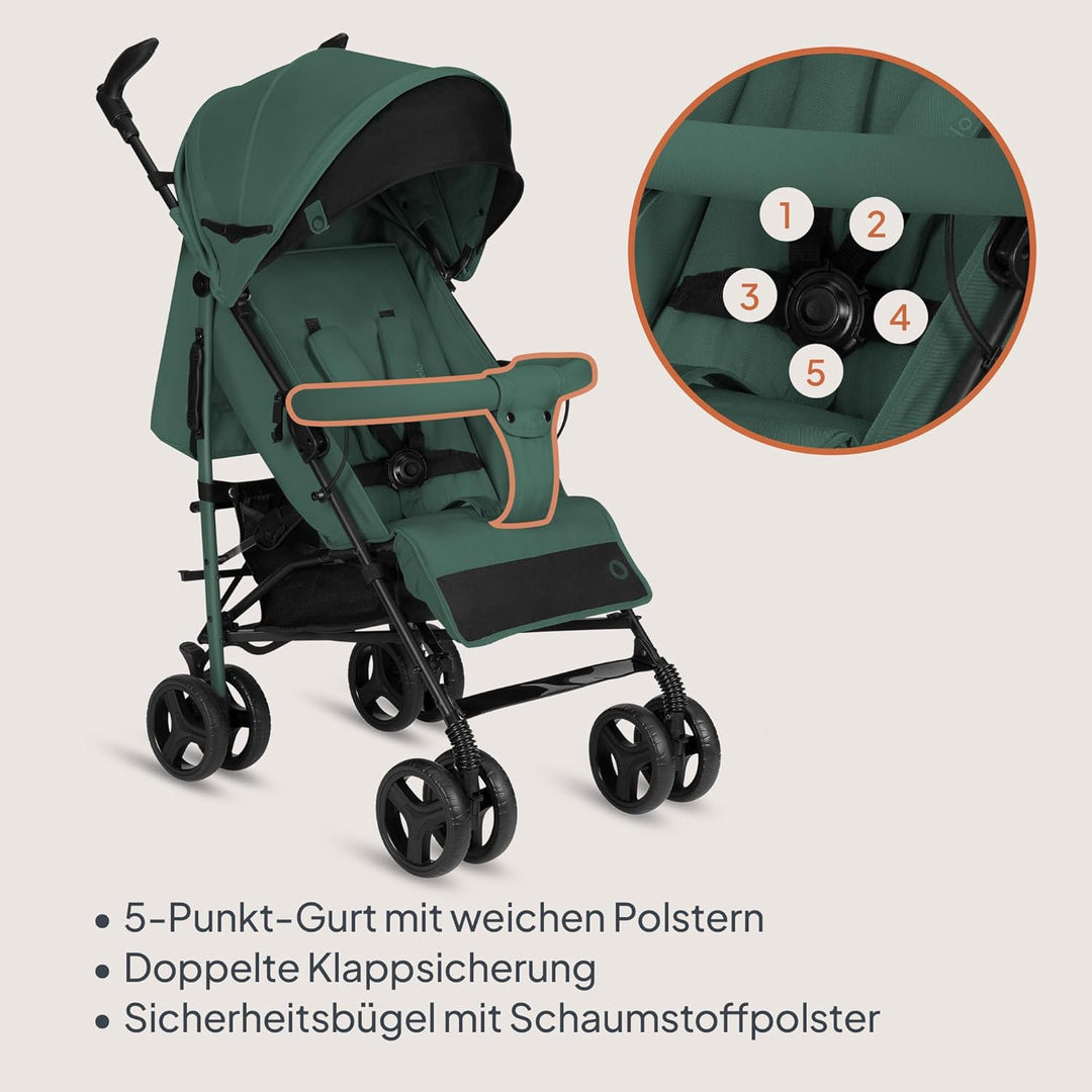 Lionelo Irma Buggy Kinderwagen ab 6 Monate, leicht 7 kg, Liegeposition, faltbar mit Einhand-Faltsyst
