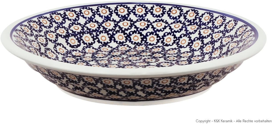 Original Bunzlauer tiefer Teller (Essteller) / Pastateller, Form 2, Ø21.8 cm, H=4.0cm Dekor 4