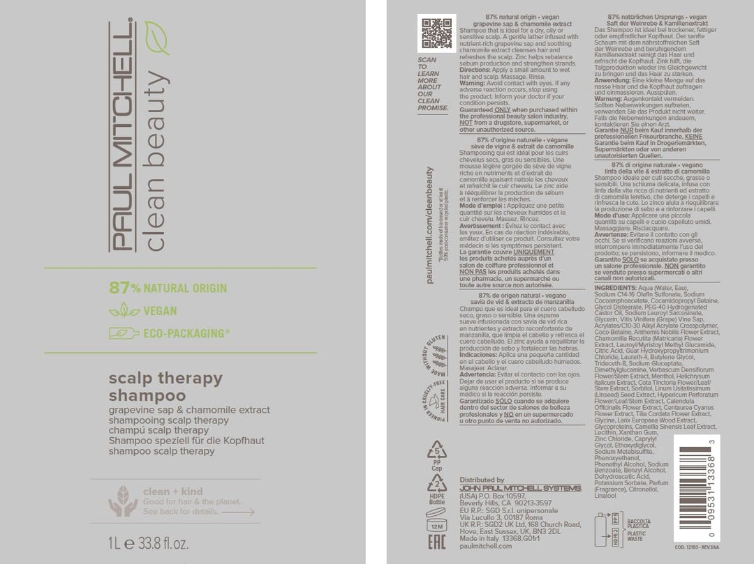 PM Clean Beauty scalp Therapy Shampoo 1000 ml