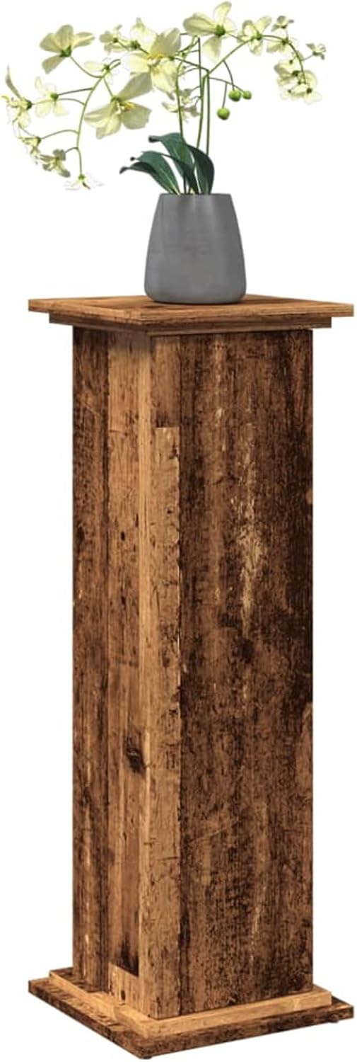 Homgoday Holzwerkstoff Blumenständer 3 Ebenen Altholzfarbe 31x30x90cm - Dekoration &amp; Stauraum Model8