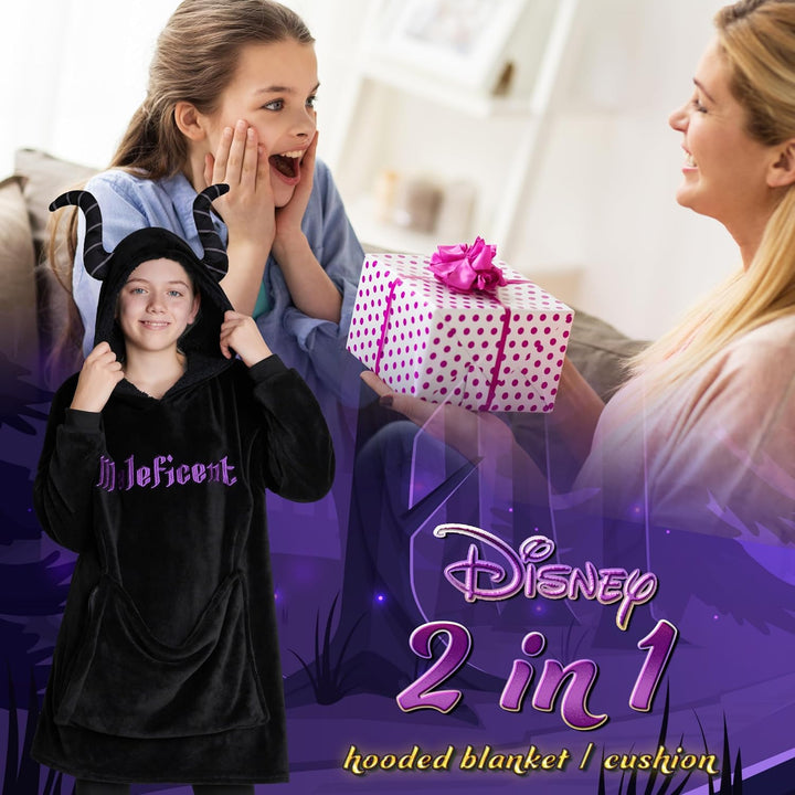 Disney Übergrosse Kapuzenpullover Mädchen 2-in-1 Kissen Hoodie, Sherpa-Kapuze & 3D-Ohren One Size -