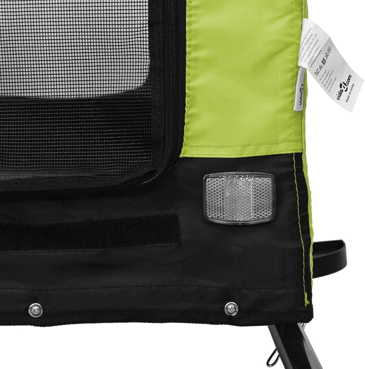 Grüner und schwarzer Hundeanhänger für Fahrrad - Oxford-Gewebe, Eisen, PVC, 124x53x53 cm, für kleine