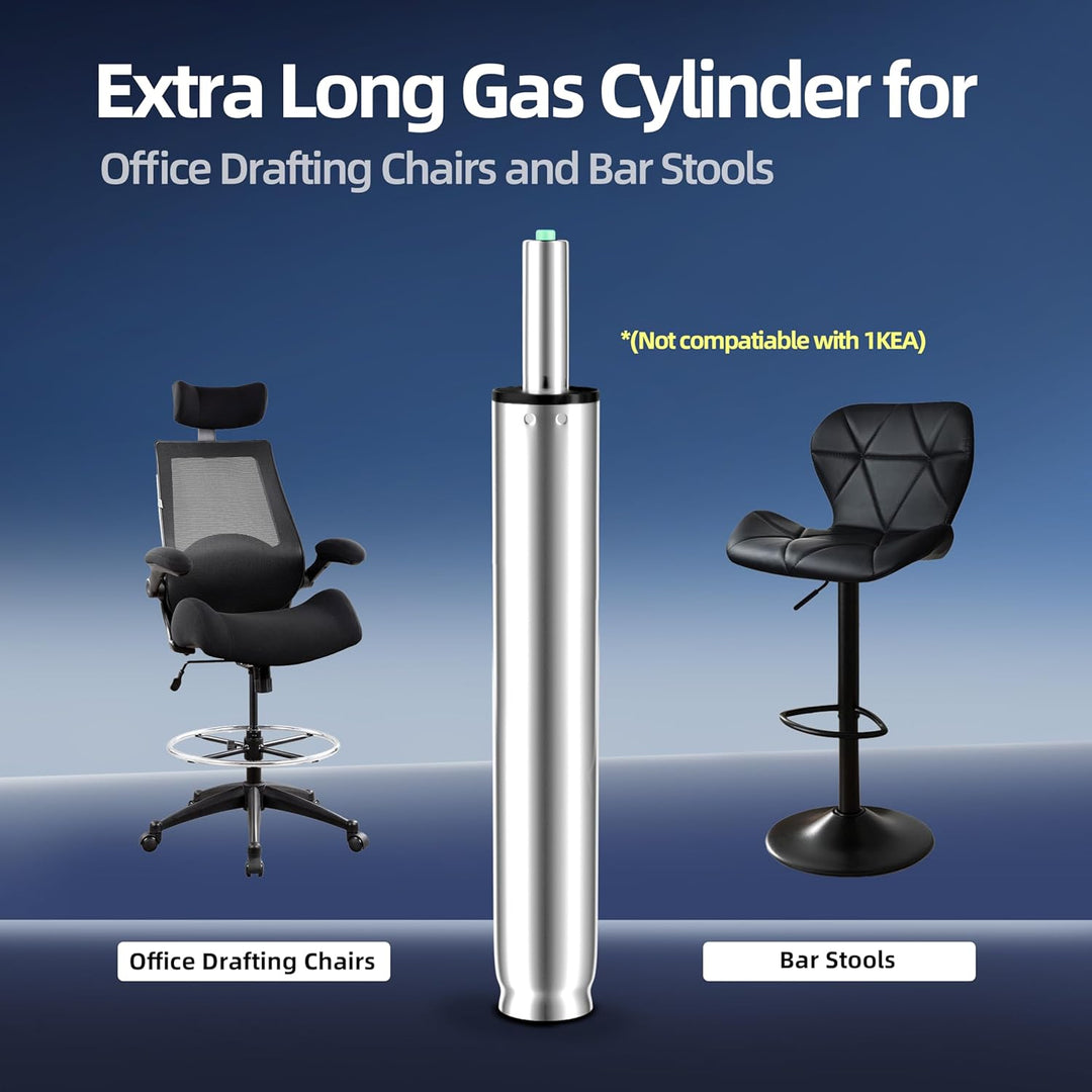 Extra Lang Gasdruckfeder Gesamtlänge 355mm - 555mm, Hoch Gasfeder für Barhocker Hocker Drehstuhl, Hö
