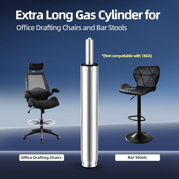 Extra Lang Gasdruckfeder Gesamtlänge 355mm - 555mm, Hoch Gasfeder für Barhocker Hocker Drehstuhl, Hö