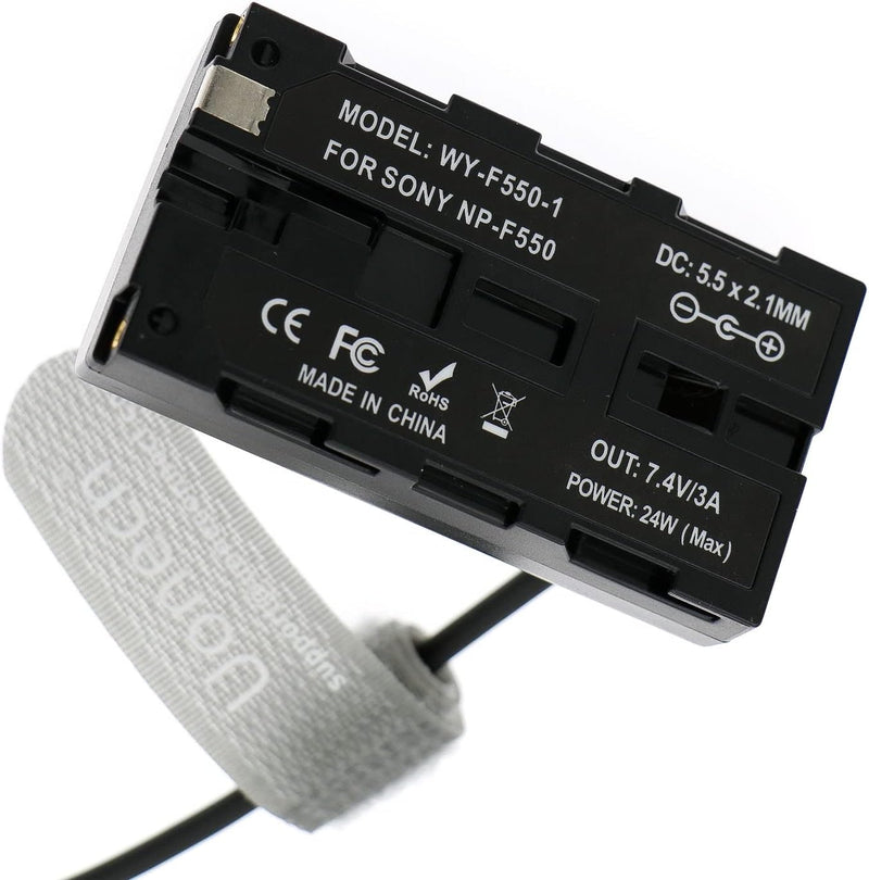 Uonecn D-Tap zu NP F550 Dummy Batterie Spulenkabel Stromkabel Adapter Kompatibel für Sony NP F550|F5