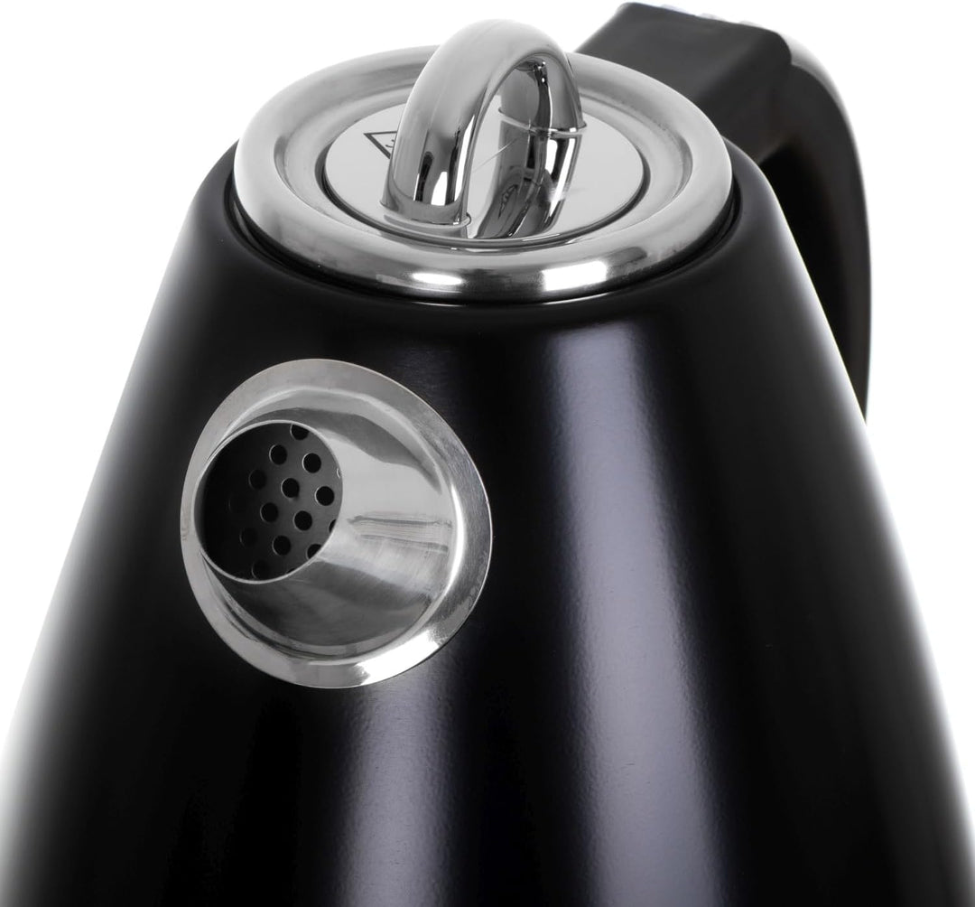 Adler AD 1343 Wasserkocher aus Metall, 1,5 l, Schwarz 1.5 Liter Schwarz, 1.5 Liter Schwarz