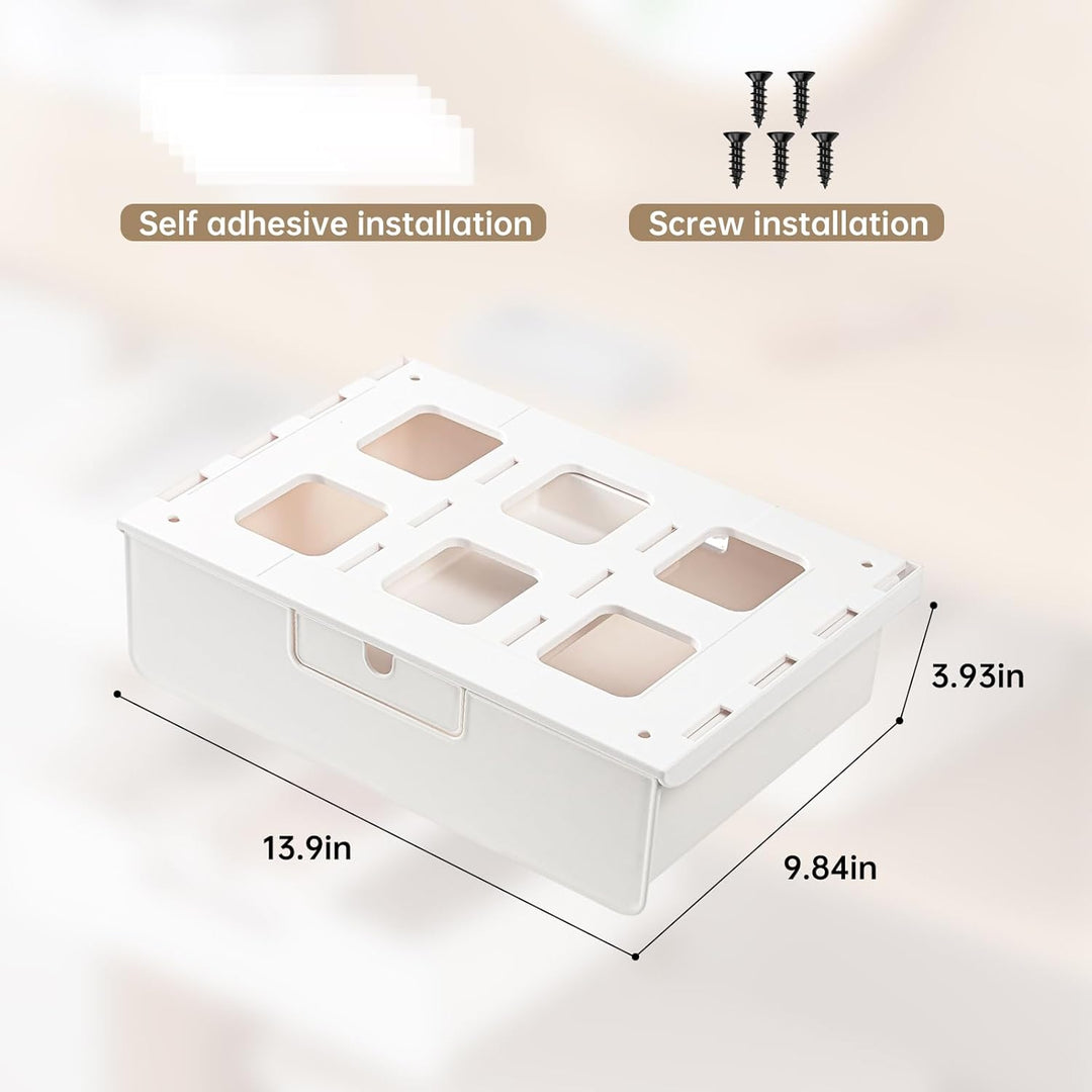 Unterbau Schublade XL Gross, Schubladen Unter Schreibtisch mit 2 Montagearten (Schrauben&Selbstklebe