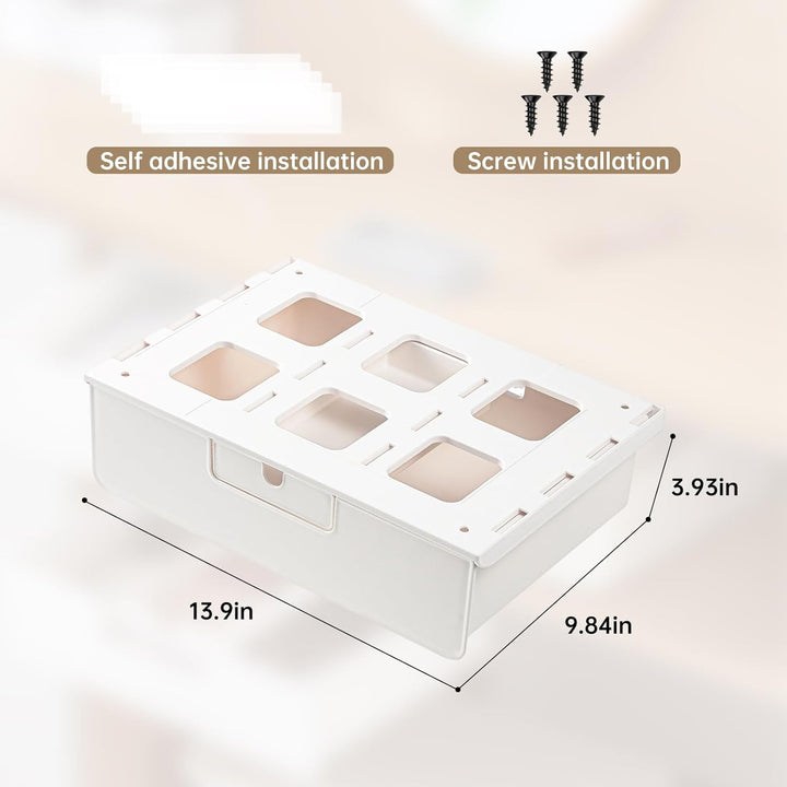 Unterbau Schublade XL Gross, Schubladen Unter Schreibtisch mit 2 Montagearten (Schrauben&Selbstklebe