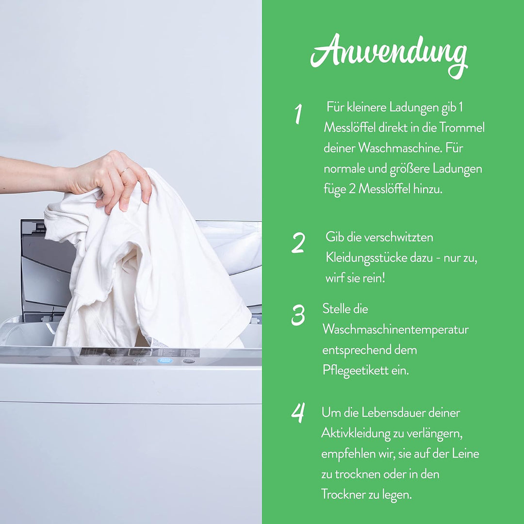 Molly's Suds Active Wear Waschmittel Pulver I Natürliches extra starkes Waschpulver, schmutzabweisen