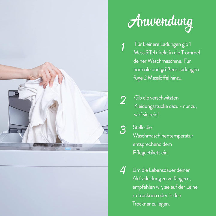 Molly's Suds Active Wear Waschmittel Pulver I Natürliches extra starkes Waschpulver, schmutzabweisen
