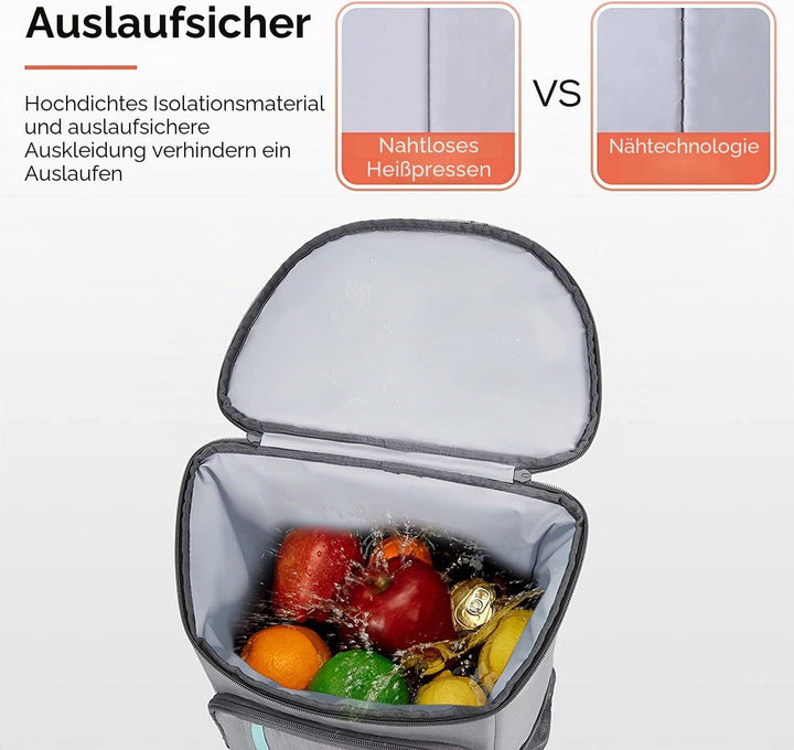 TOURIT 28L Kühler Rucksack Leichter Rucksack mit Flaschenöffner Hält 30 Dosen Grau, Grau