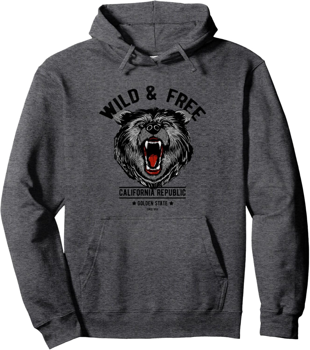 Wild & Free California Republic Golden State Bear Grafik Pullover Hoodie