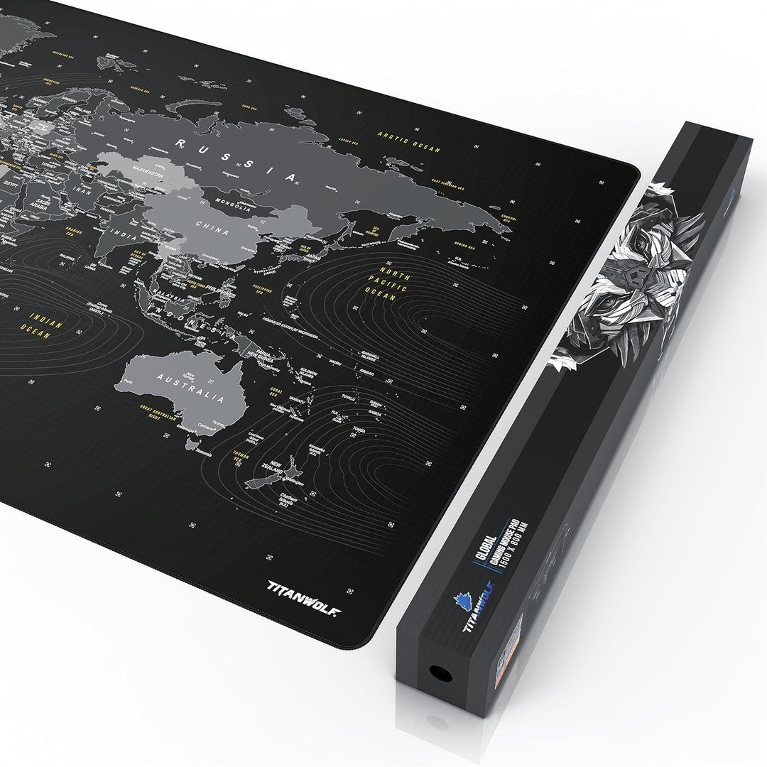 Titanwolf - XXXL Übergrösse Mauspad 1500x800mm - XXXL Grossformat - Schreibtischauflage - gummierte