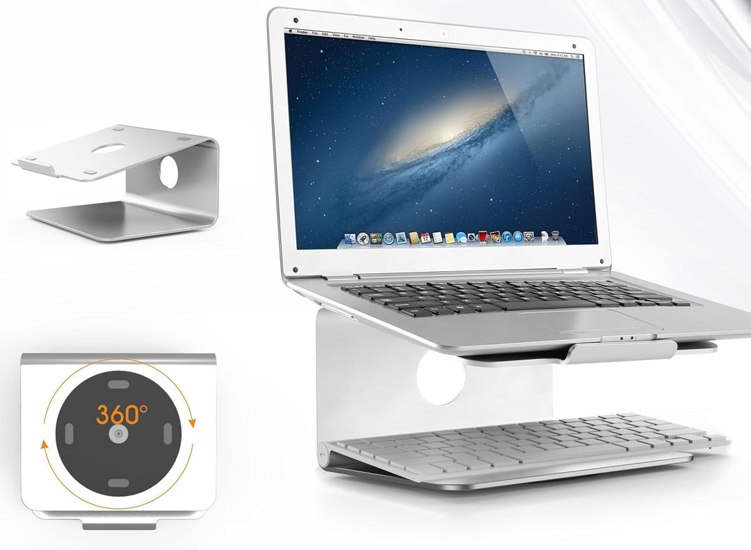 RICOO Laptop Ständer Notebook Stand Halterung Tisch Laptopständer Aliminium 11-17 Zoll Drehbar 360 G