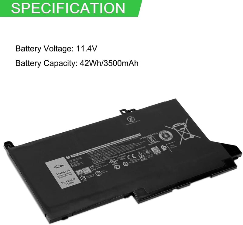 XITAIAN 11.4V 42Wh 3500mAh 0G74G OG74G DJ1J0 Ersatz Laptop Akku für Dell Latitude 7000 E7280 E7380 E