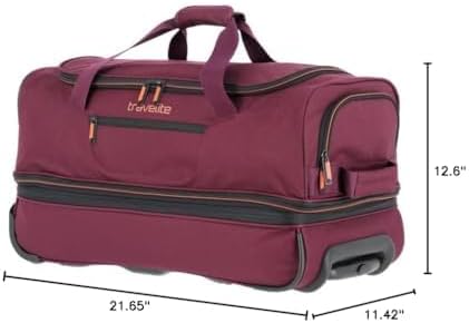 travelite 2-Rad Trolley Reisetasche Gr. S mit Dehnfalte, Gepäck Serie BASICS: Weichgepäck Reisetasch