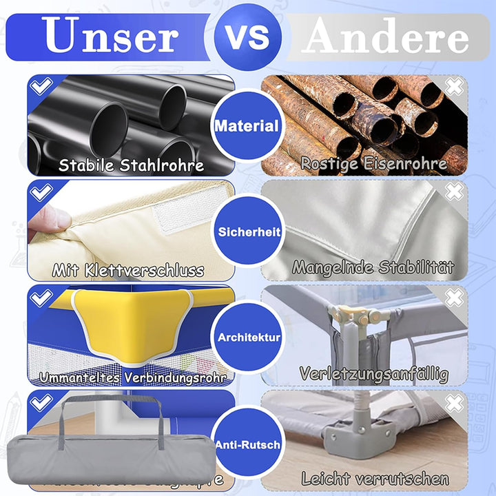Aufun Laufstall Baby Laufgitter 300D Oxford Gewebe, mit Anti-Kollision Schaum Absperrgitter, Atmungs