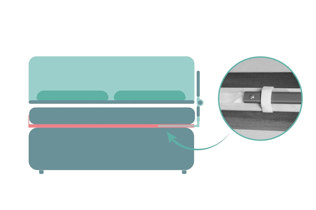 Fillikid Bettschutzgitter Exclusiv | Rausfallschutz Kinder 150 cm x 60 cm | Kinder-Bettgitter rutsch